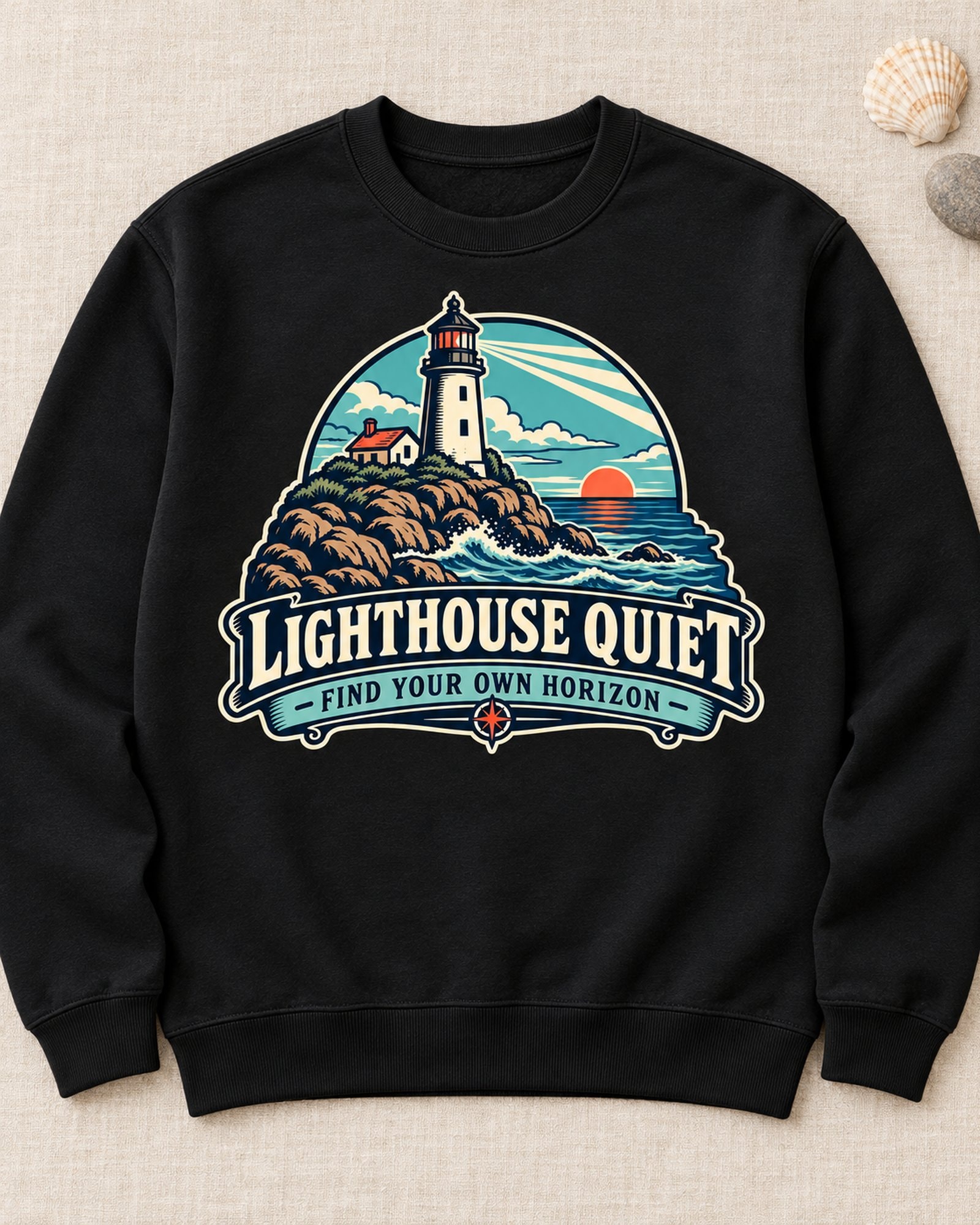 Lighthouse Quiet Find Your Own Horizon 2D Sweatshirt
